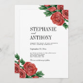 Elegant Rust Rood en Salie Bloemen Rozen Bruiloft Kaart (Voorkant / Achterkant)