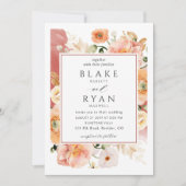 Elegant, Rust Sinaasappel Blush Peach Botanical We Kaart (Voorkant)