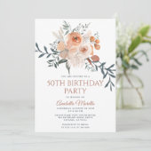 Elegant Rust Sinaasappel Floral Greenery Retiremen Kaart (Staand voorkant)