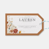 Elegant Rust Sinaasappel Floral Vrijgezellenfeest  Cadeaulabel (Voorkant (Horizontaal))