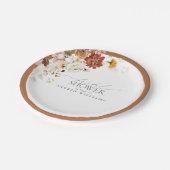 Elegant Rust Sinaasappel Floral Vrijgezellenfeest Papieren Bordje (Gekanteld)