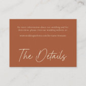Elegant Rust Terracotta Minimalist Wedding Informatiekaartje (Voorkant)