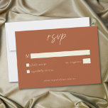 Elegant Rust Terracotta Minimalist Wedding RSVP Kaartje<br><div class="desc">Celebrate your love with this minimalist rust terracotta wedding response card without dinner choices design. Featuring an elegant,  simple design,  it's perfect for an elegant autumn ceremony. This earthy,  modern look offers a warm and sophisticated feel for your fall wedding. Created by Simply Farmhouse Press.</div>