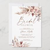 Elegant Rust Terracotta Pampas Boho Vrijgezellenfe Kaart (Voorkant)