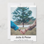 Elegant Rustic - aangepaste foto slaat de datum op Kaart (Voorkant)