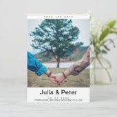 Elegant Rustic - aangepaste foto slaat de datum op Kaart (Staand voorkant)