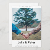 Elegant Rustic - aangepaste foto slaat de datum op Kaart (Voorkant / Achterkant)