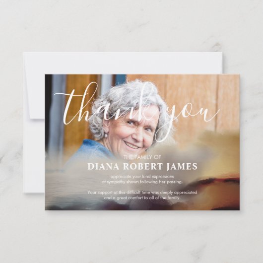 Elegant Rustic Abstract Typografie Sympathie Foto Bedankkaart (Voorkant)