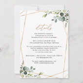 Elegant Rustic All-in-One Gold Greenery Wedding Kaart (Achterkant)