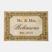 Elegant Rustic Antiek Lijst Persoonlijk huwelijk Deurmat (Voorkant)