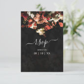 Elegant Rustic Autumn Flowers Wedding RSVP Kaart (Staand voorkant)