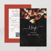 Elegant Rustic Autumn Flowers Wedding RSVP Kaart (Voorkant / Achterkant)