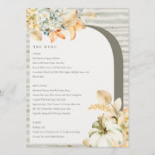 Elegant Rustic Autumn Pumpkin Arch Floral Wedding Menu (Voorkant)