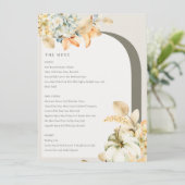 Elegant Rustic Autumn Pumpkin Arch Floral Wedding Menu (Staand voorkant)
