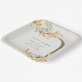 Elegant Rustic Autumn Pumpkin Arch Floral Wedding Papieren Bordje (Gebogen)