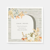 Elegant Rustic Autumn Pumpkin Arch Floral Wedding Servet (Voorkant)