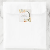 Elegant Rustic Autumn Pumpkin Arch Floral Wedding Vierkante Sticker (Tas)