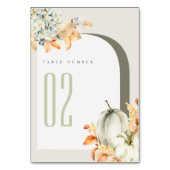 Elegant Rustic Autumn Pumpkin Leafy Floral Kaart (Achterkant)