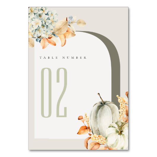 Elegant Rustic Autumn Pumpkin Leafy Floral Kaart (Voorkant)