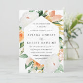 Elegant Rustic Autumn Roos Peony Floral Wedding Kaart (Staand voorkant)