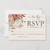 Elegant Rustic Autumn Wedding RSVP Card (Voorkant)