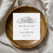 Elegant Rustic Barn Personalized Wedding Servet