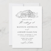 Elegant Rustic Barn Photo Wedding Kaart (Voorkant)