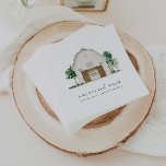 Elegant Rustic Barn Wedding Cocktail Napkins Servet<br><div class="desc">Dit is een bijtende bruinkoolservet met een mooie waterverf schuur en een eenvoudige tekenkoppeling. Geef alle doopvontkleuren en de meeste formulering uit (de "en"kan niet in een ander woord worden veranderd maar de kleur kan worden veranderd). De kleur van de schuur van de waterverf kan niet worden veranderd maar het...</div>