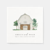 Elegant Rustic Barn Wedding Cocktail Napkins Servet (Voorkant)