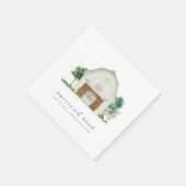 Elegant Rustic Barn Wedding Cocktail Napkins Servet (Hoek)