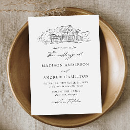 Elegant Rustic Barn Wedding Kaart