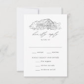 Elegant Rustic Barn Wedding Meal Choice RSVP Kaartje (Voorkant)