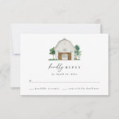 Elegant Rustic Barn Wedding RSVP Kaart (Voorkant)