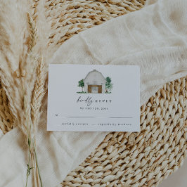 Elegant Rustic Barn Wedding RSVP Kaart