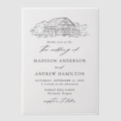 Elegant Rustic Barn Wedding Vellum Uitnodigingen (Voorkant)