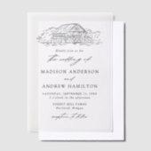 Elegant Rustic Barn Wedding Vellum Uitnodigingen (Offset)