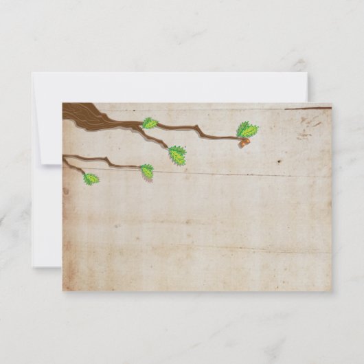Elegant Rustic Barn wood RSVP cards Kaartje (Achterkant)