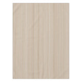 Elegant Rustic Beige Brown Franse kleine strepen Tafelkleed (Voorkant)