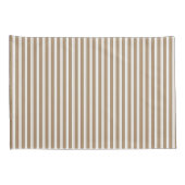 Elegant Rustic Beige Brown French Stripe Kussensloop (Achterkant-Rechts)