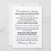 Elegant Rustic Black and Kraft Wedding Guest Bedankkaart (Voorkant)