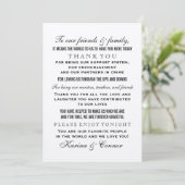 Elegant Rustic Black and Kraft Wedding Guest Bedankkaart (Staand voorkant)