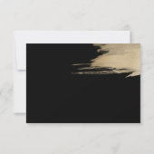 Elegant Rustic Black Gold Simple Modern Wedding RSVP Kaartje (Achterkant)
