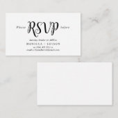 Elegant Rustic Black Party, RSVP, reageer Informatiekaartje (Voorkant / Achterkant)