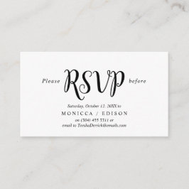 Elegant Rustic Black Party, RSVP, reageer Informatiekaartje