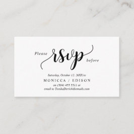 Elegant Rustic Black, Party RSVP, reageren Informatiekaartje