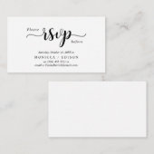 Elegant Rustic Black, Party RSVP, reageren Informatiekaartje (Voorkant / Achterkant)