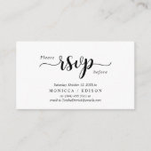 Elegant Rustic Black, Party RSVP, reageren Informatiekaartje (Voorkant)