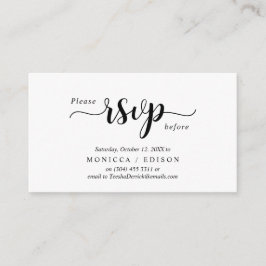 Elegant Rustic Black, Party RSVP, reageren Informatiekaartje