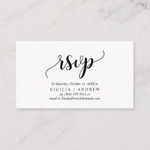Elegant Rustic Black, Uitnodiging RSVP, antwoord Informatiekaartje