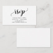 Elegant Rustic Black, Uitnodiging RSVP, Reageren Informatiekaartje (Voorkant / Achterkant)